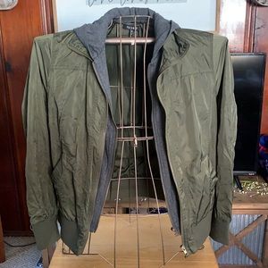 Torrid hunter green and grey bomber zip up jacket size 00